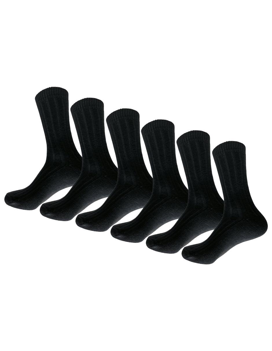 Paquete con 6 pares de Calcetines Escolares Juveniles Para Hombre Talla 14 A 19 Años