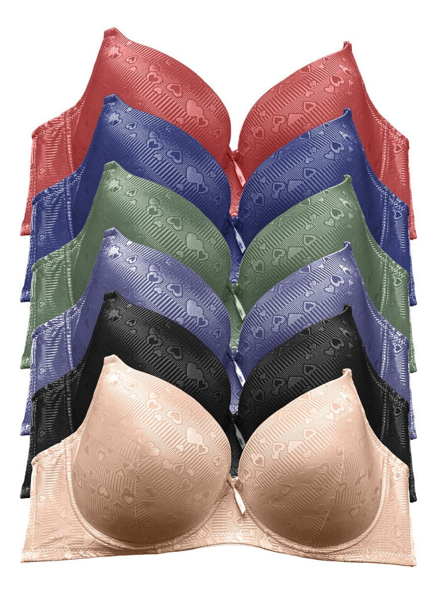 Pack con 6 Brassier Copa Triple Ddd con 6 Diferentes Colores