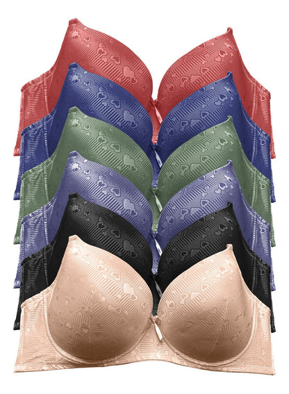 Pack con 6 Brassier Copa Triple Ddd con 6 Diferentes Colores