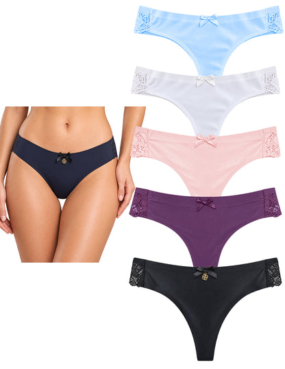 Paquete Con 5 Tangas Encaje Y Sin Costuras Daisy Fuentes