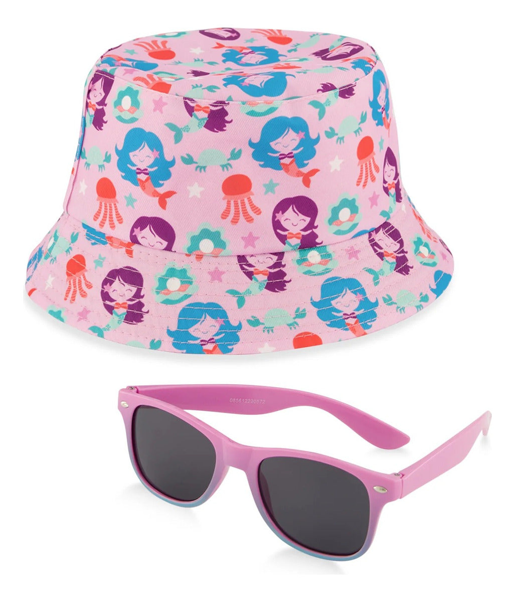 Set De Sombrero Y Lentes De Sol Para Bebé Rosa 0-3 Años 85697