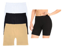 Cargar imagen en el visor de la galería, Boxer Largo Dama Licra, Pack Con 6 Pzas 2nude/2negros/2bcos
