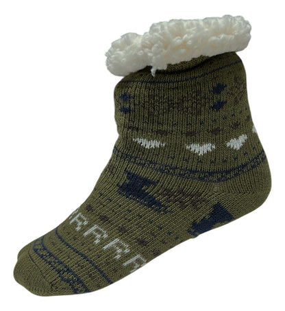 3 Pares de Calcetines Navideños Infantiles Con Borrega Y Antiderrapente