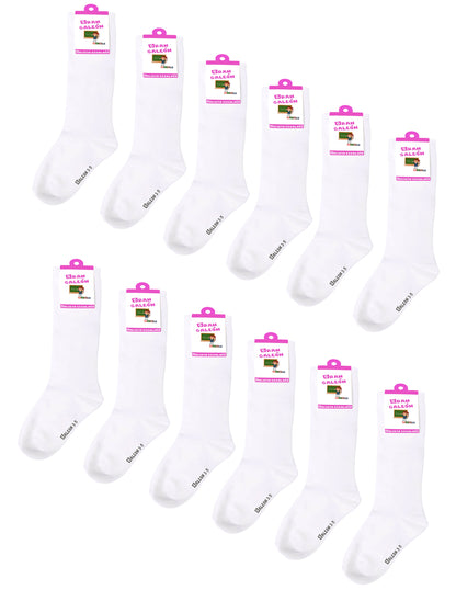 Pack Con 12 Pares de Calcetines Escolares de Algodón para Niña