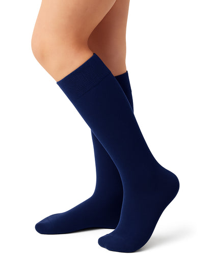 Pack Con 12 Pares de Calcetines Escolares de Algodón para Niña