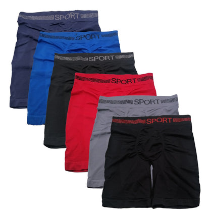 Boxer Largo Biker Microfibra Hombre, Paquete De 6 Pzas