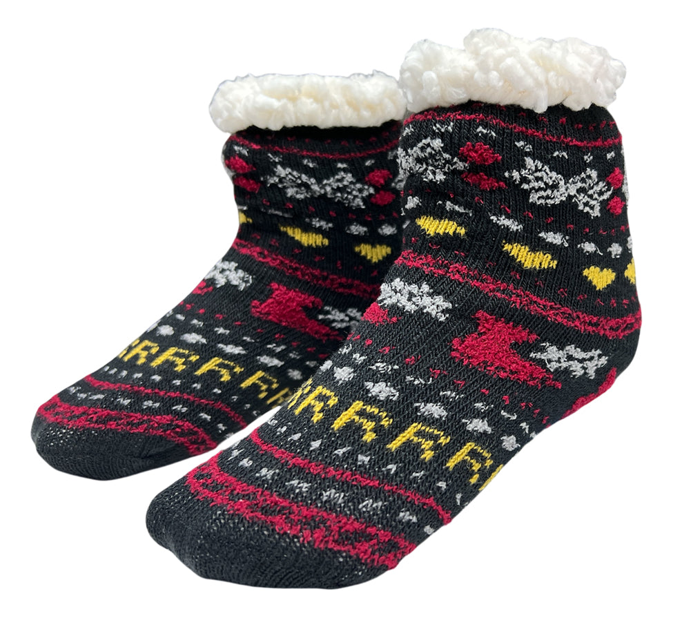 3 Pares de Calcetines Navideños Infantiles Con Borrega Y Antiderrapente