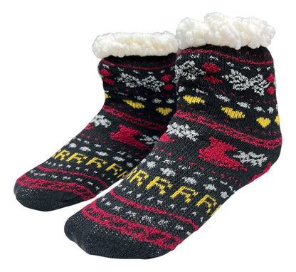 3 Pares de Calcetines Navideños Infantiles Con Borrega Y Antiderrapente