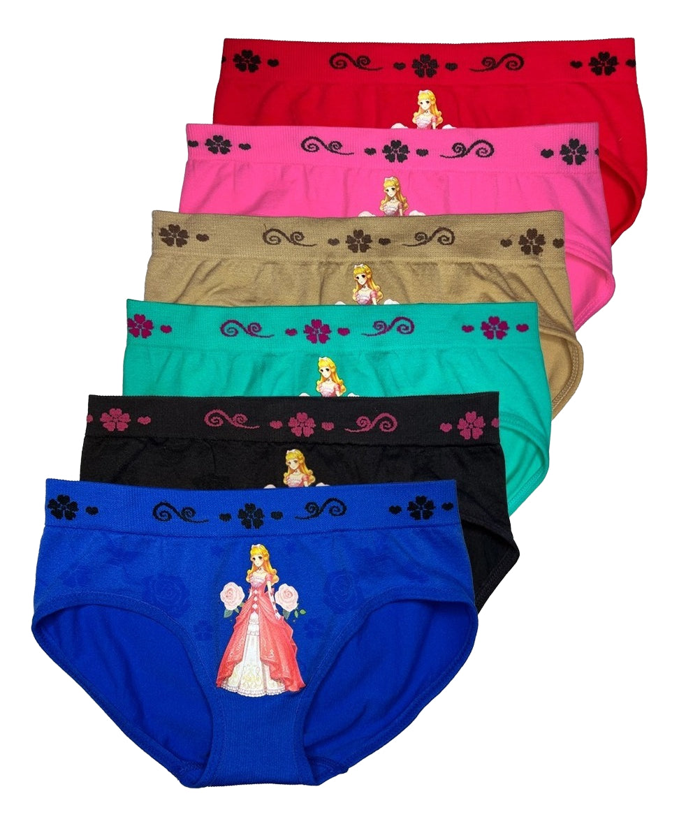 Pantaleta Licra Niña, Paquete 6 Piezas, 6 Diferentes Colore