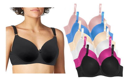 Brassier Copa Doble Dd, Paquete 6 Pzas, Colores Basicos 5209