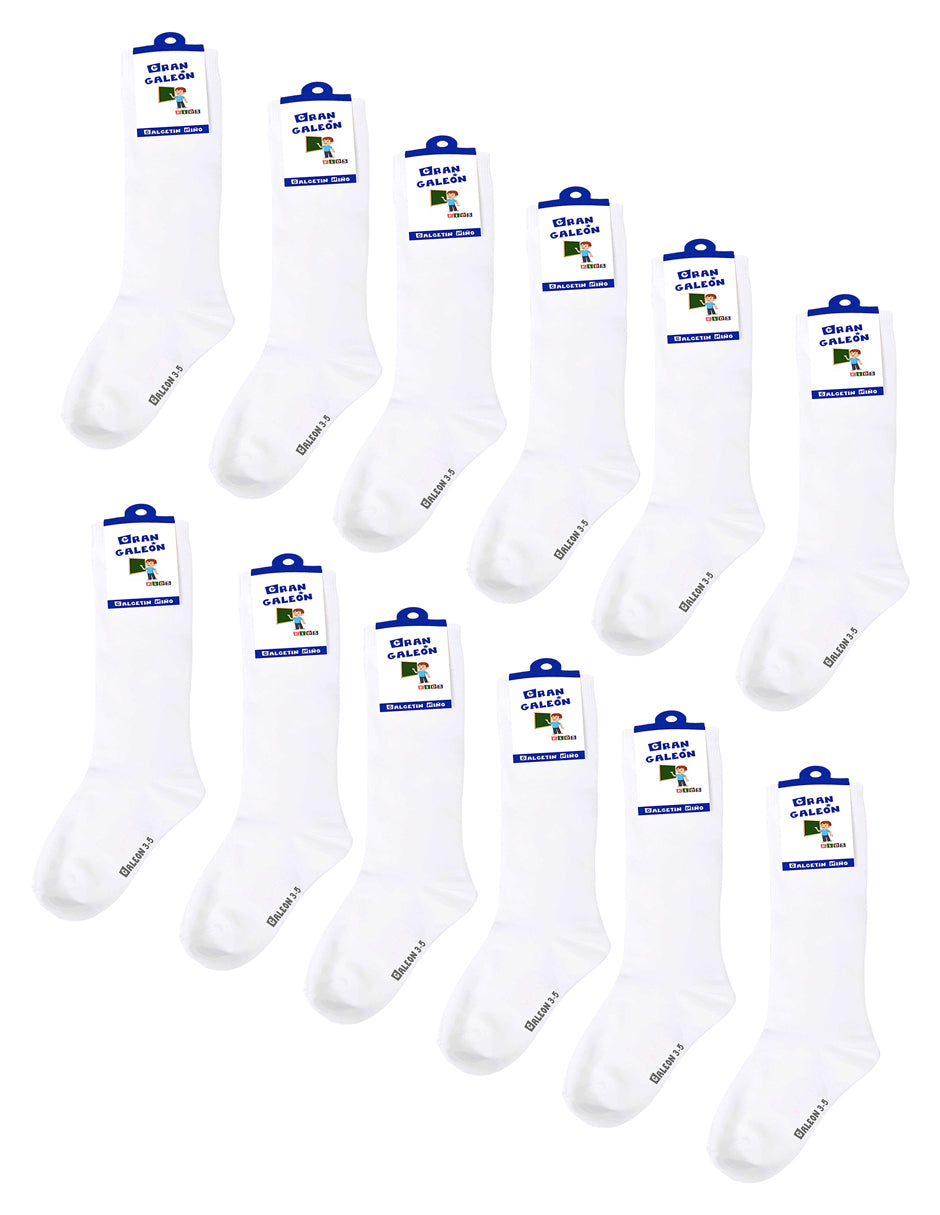 Pack Con 12 Pares Calcetas o Calcetín Escolar Infantil Lisos De Algodón PROMO (Copia)