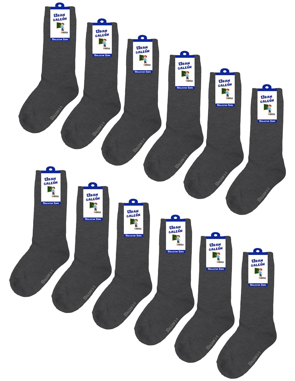 Pack Con 12 Pares Calcetas o Calcetín Escolar Infantil Lisos De Algodón PROMO (Copia)