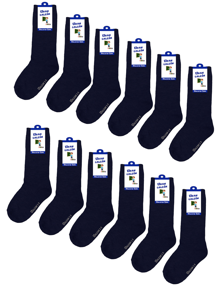 Pack Con 12 Pares Calcetas o Calcetín Escolar Infantil Lisos De Algodón PROMO (Copia)