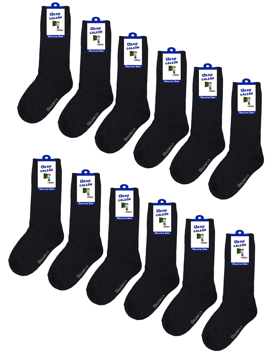 Pack Con 12 Pares Calcetas o Calcetín Escolar Infantil Lisos De Algodón PROMO (Copia)