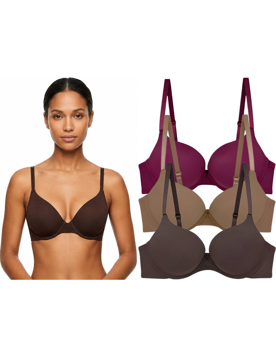Pack 3 Brasier Push Up o Doble Push Aumenta Hasta 2 Tallas