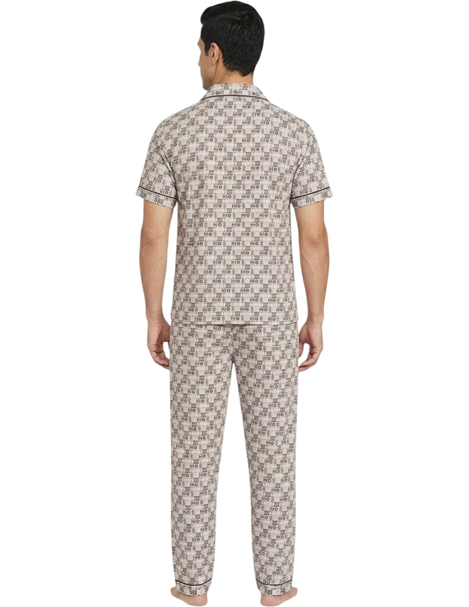 Pijama Franela Hombre Conjunto Camisa Y Pantalón