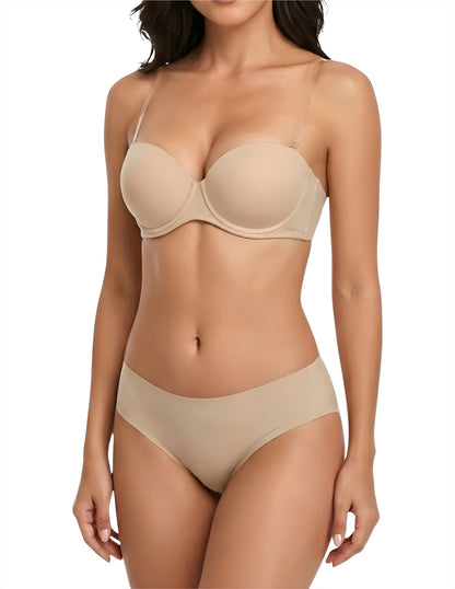 Conjunto De Brasier Strapless Y Panty Sin Costuras