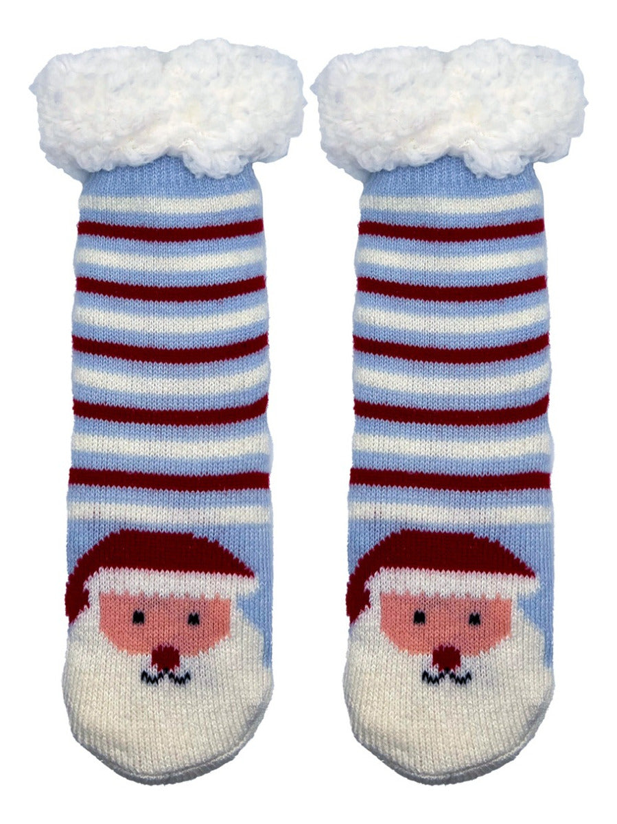 3 Pares de Calcetines Navideños Infantiles Con Borrega Y Antiderrapente
