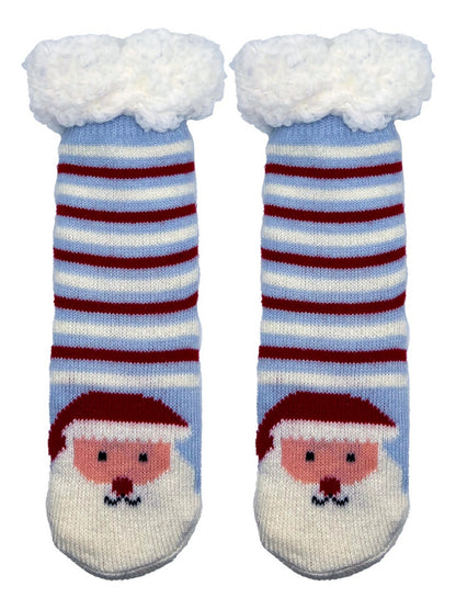 3 Pares de Calcetines Navideños Infantiles Con Borrega Y Antiderrapente