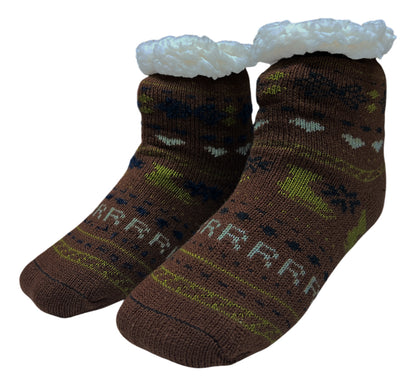 3 Pares de Calcetines Navideños Infantiles Con Borrega Y Antiderrapente