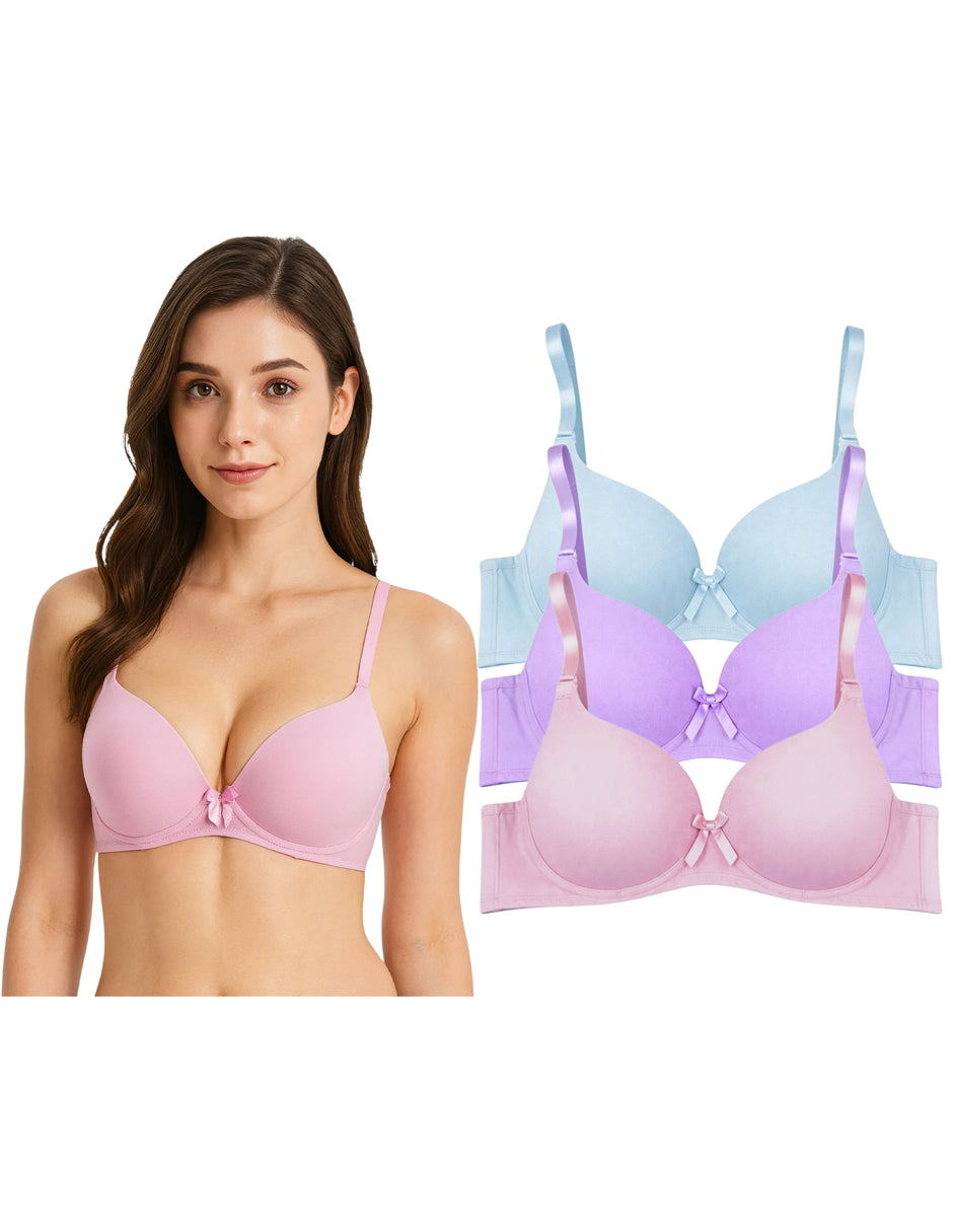 Pack 3 Brasier Push Up o Doble Push Aumenta Hasta 2 Tallas