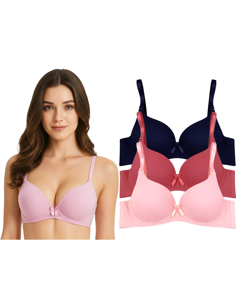 Pack 3 Brasier Push Up o Doble Push Aumenta Hasta 2 Tallas