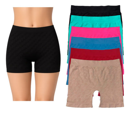 Boxer Largo Dama Licra, Pack Con 6 Pzas 2nude/2negros/2bcos