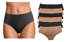 Cargar imagen en el visor de la galería, Pantaleta Sin Costuras (invisible) Pack 6 Pzas 3negro/3camel
