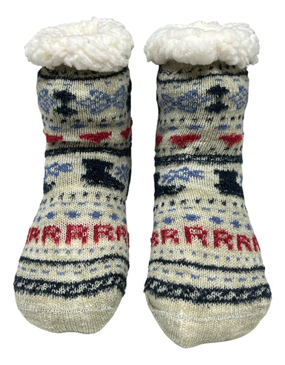 3 Pares de Calcetines Navideños Infantiles Con Borrega Y Antiderrapente