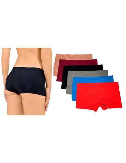 Boxer Sin Costuras (invisible) Pack 6 Pzas Difer Colores