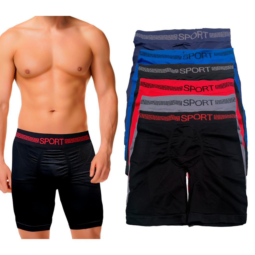 Boxer Largo Biker Microfibra Hombre, Paquete De 6 Pzas