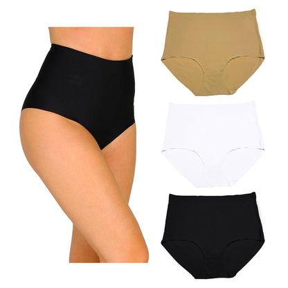 Pantaleta Alta Sin Costuras Pack 3pzas Negra/nude/blanco