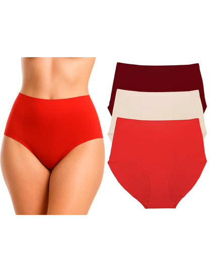 Pantaleta Alta Sin Costuras Pack 3pzas Negra/nude/blanco