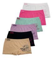 Boxer Licra Niña, Paquete 6 Piezas, 6 Diferentes Colores