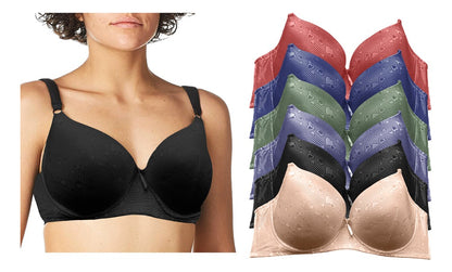 Pack con 6 Brassier Copa Triple Ddd con 6 Diferentes Colores