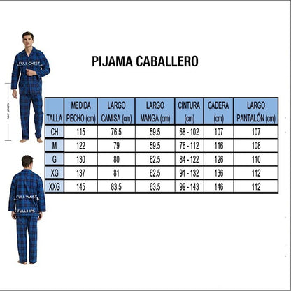 Pijama Franela Hombre Conjunto Camisa Y Pantalón