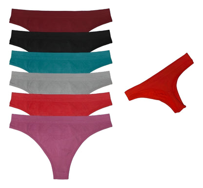 Tanga Dama Licra Paq 6 Piezas, 6 Diferentes Colores