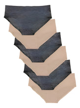 Cargar imagen en el visor de la galería, Pantaleta Sin Costuras (invisible) Pack 6 Pzas 3negro/3camel
