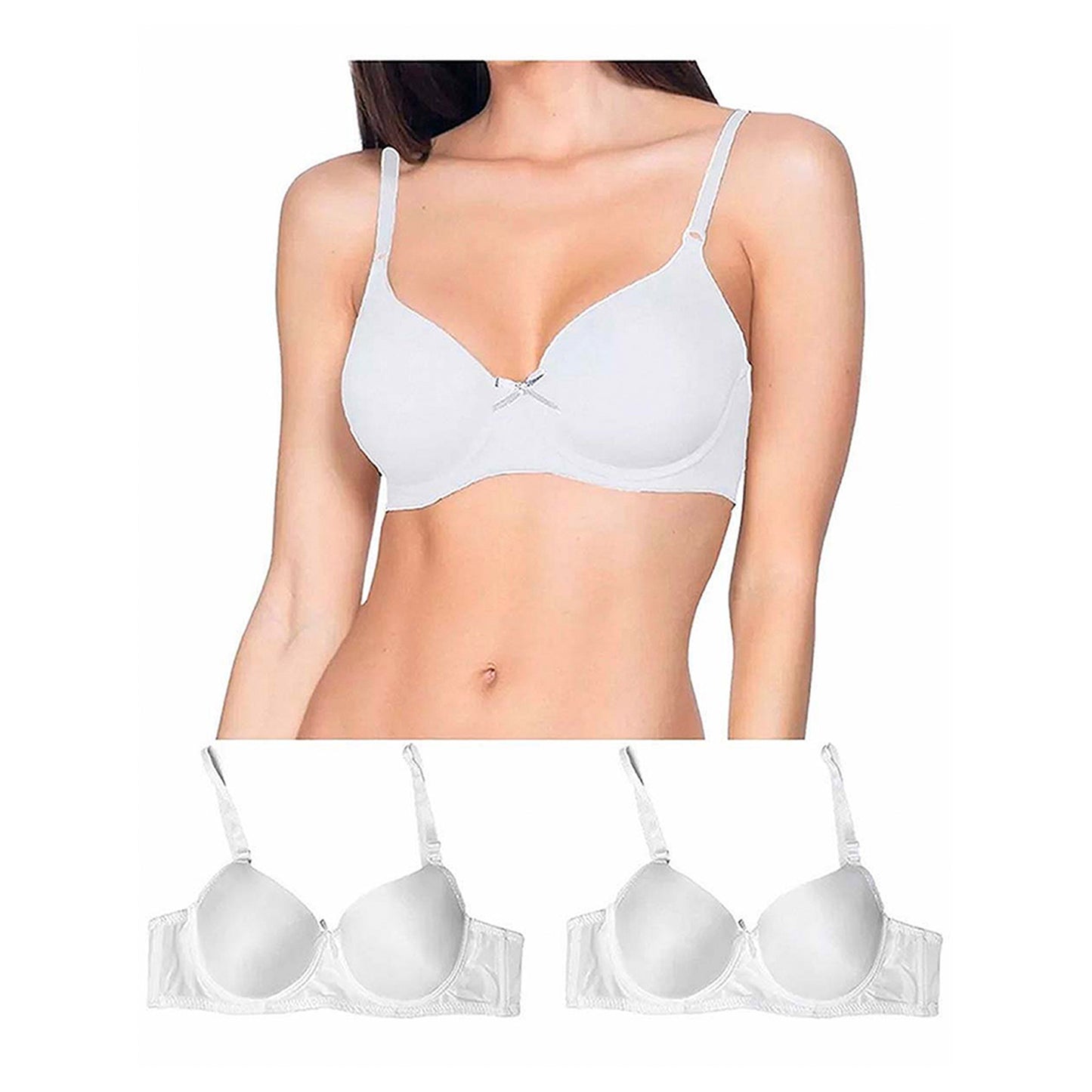 Pack Con 3pzas Brasier Algodon B Y C  En 3diferentes Colores