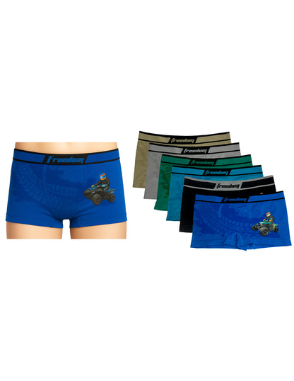 Boxer Niño Licra, Pack 6 Piezas En 6 Diferentes Colores