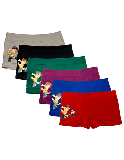 Boxer Niño Licra, Pack 6 Piezas En 6 Diferentes Colores