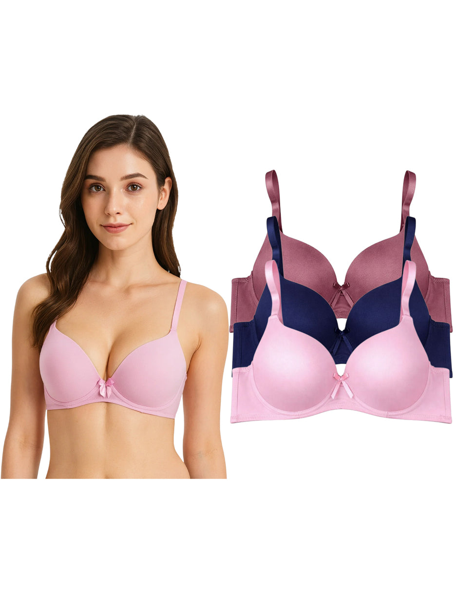 Pack 3 Brasier Push Up o Doble Push Aumenta Hasta 2 Tallas