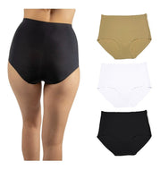 Pantaleta Alta Sin Costuras Pack 3pzas Negra/nude/blanco