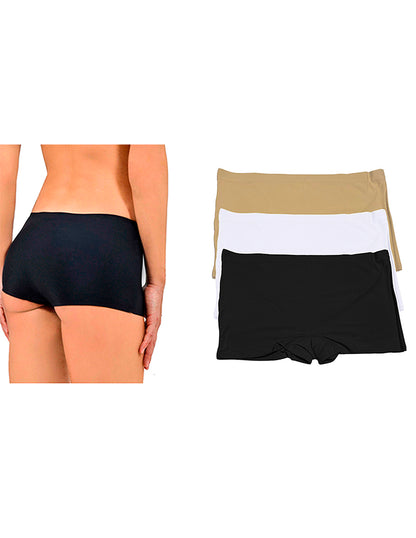 Boxer Sin Costuras (invisible) Pack 3 Pzas Negro Nude Blanco