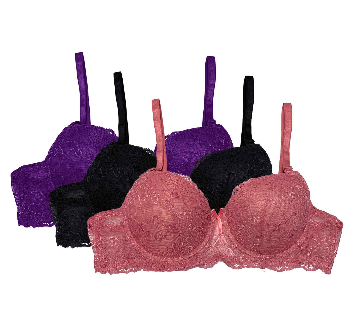Pack Con 3pzas Brasier Algodon B Y C  En 3diferentes Colores