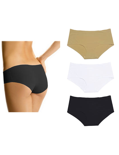 Pantaleta Sin Costura Pack 3 Pzas Negro/nude/blanco O Negras