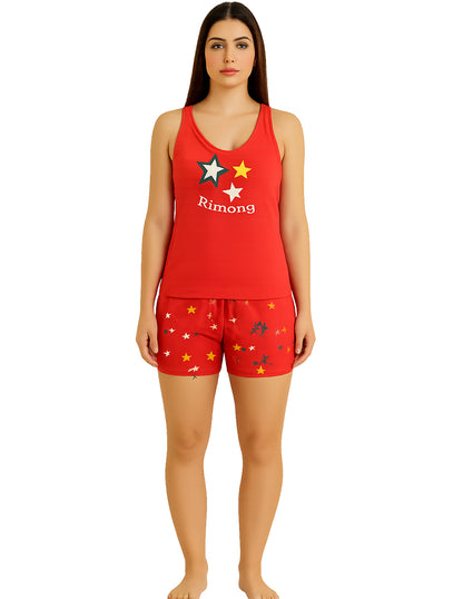 Pijama Dama Set De Blusa Y Capri/Short