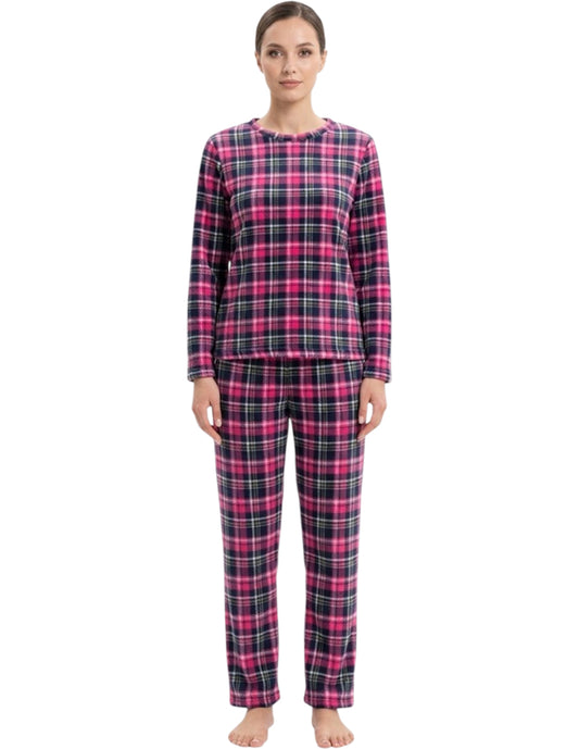 Pijama Mujer Manga Larga Pantalón Estampada Suave Y Cómoda