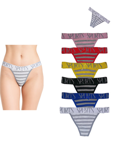 Paquete con 6 Tangas de Algodón Con 6 Diferentes Colores