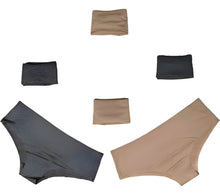Cargar imagen en el visor de la galería, Pantaleta Sin Costuras (invisible) Pack 6 Pzas 3negro/3camel
